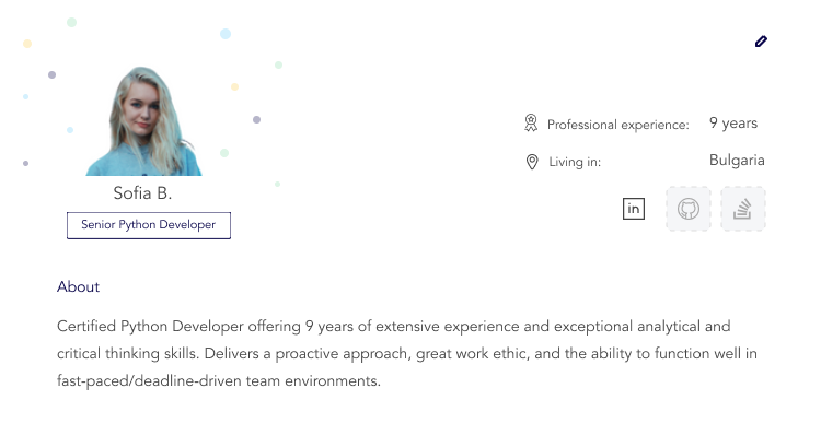 Python developer resume 